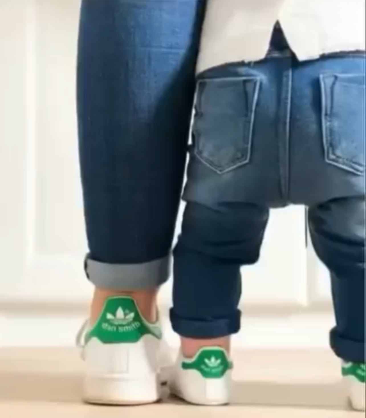 Adidas Stan Smith cuir blanc et talon vert