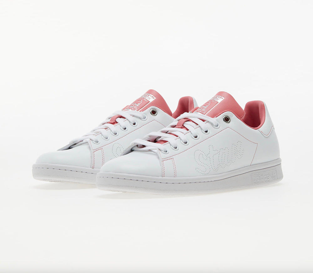 Adidas Stan Smith blanche avec languette rose