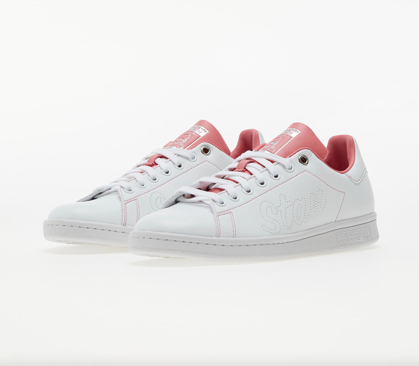 Adidas Stan Smith blanche avec languette rose