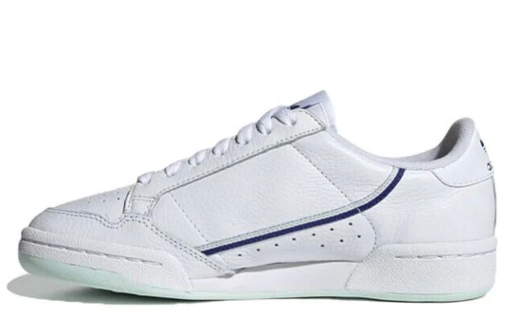 Adidas Continental 80 cuir blanc avec semelle verte clair