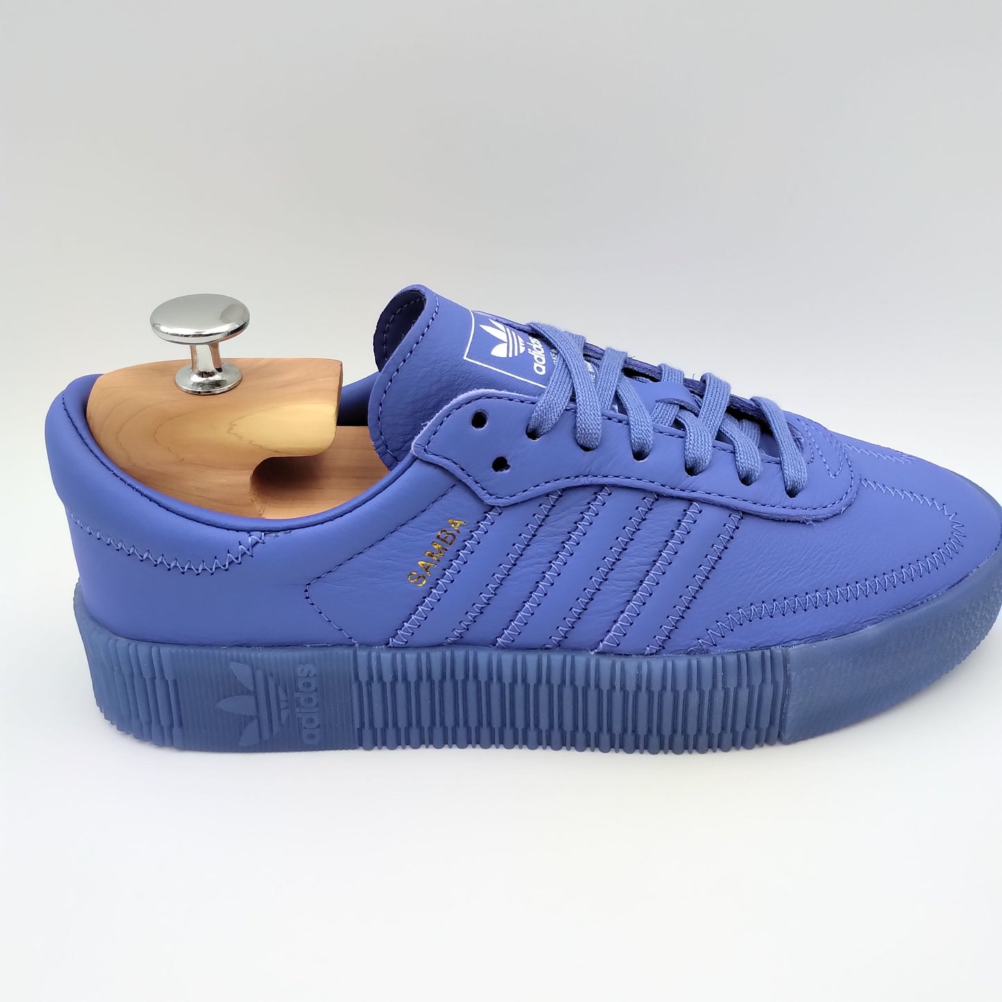 Adidas Sambarose cuir bleu complet