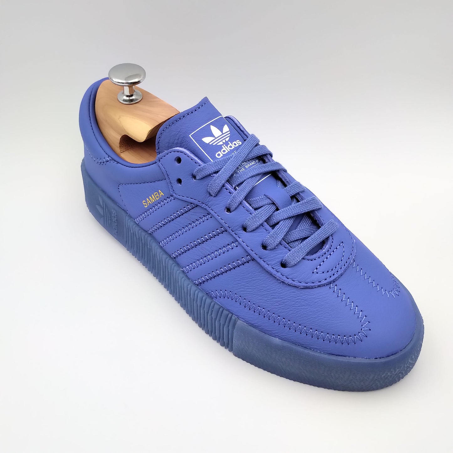Adidas Sambarose cuir bleu complet