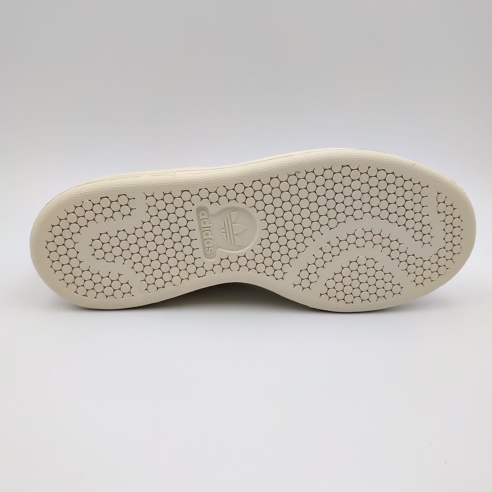Adidas Stan Smith cuir beige crème et talon lila