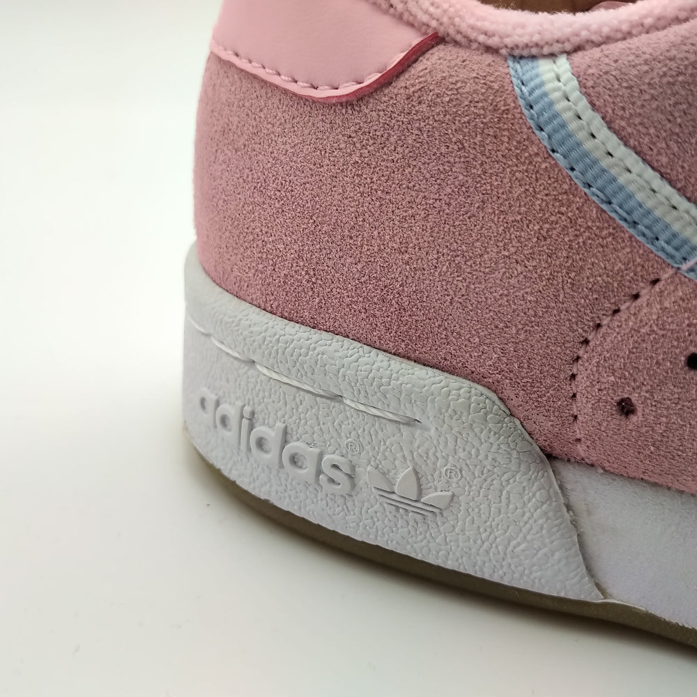 Adidas Continental 80 cuir nappa rose et bande blanche
