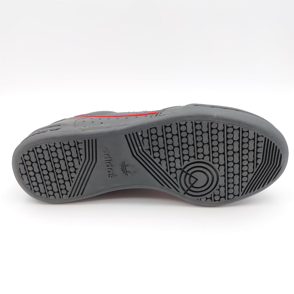 Adidas Continental 80 cuir noir et bandes rouges