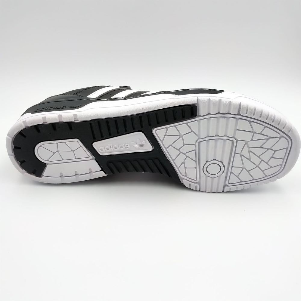 Adidas Rivalry Low noir avec bandes latérales blanches épaisses
