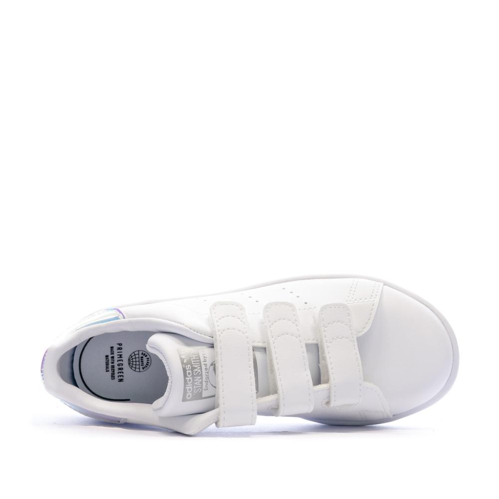 Adidas Stan Smith enfant cuir blanc avec scratch