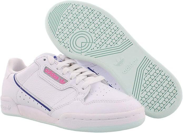 Adidas Continental 80 cuir blanc avec semelle verte clair