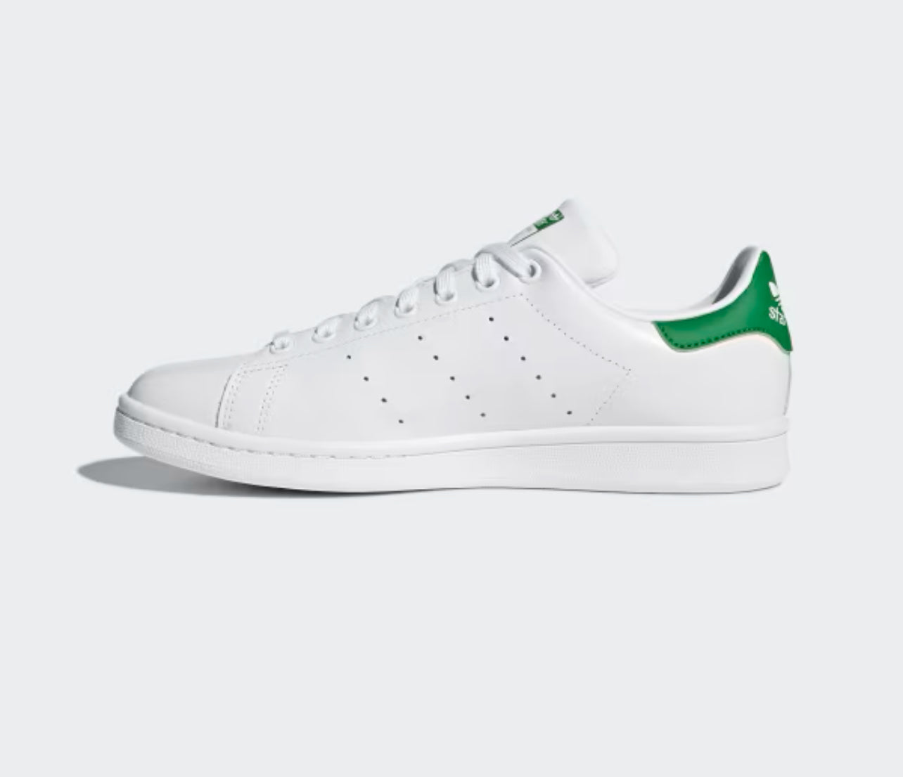 Adidas Stan Smith cuir blanc et talon vert