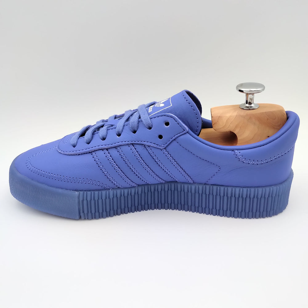 Adidas Sambarose cuir bleu complet
