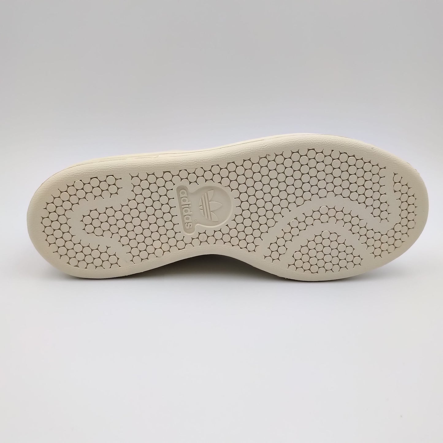 Adidas Stan Smith cuir beige crème et talon lila