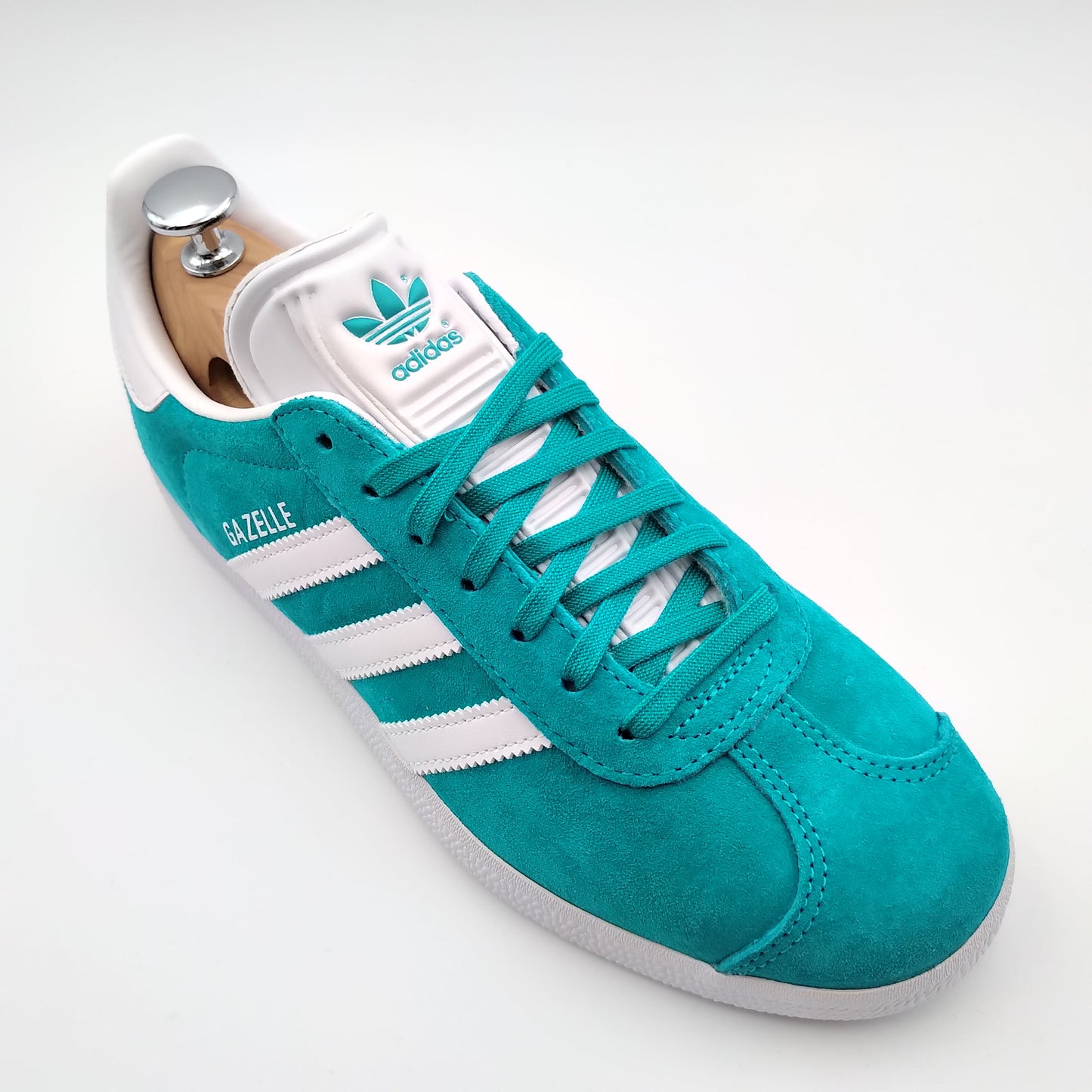 Adidas Gazelle vert émeraude et bandes blanches