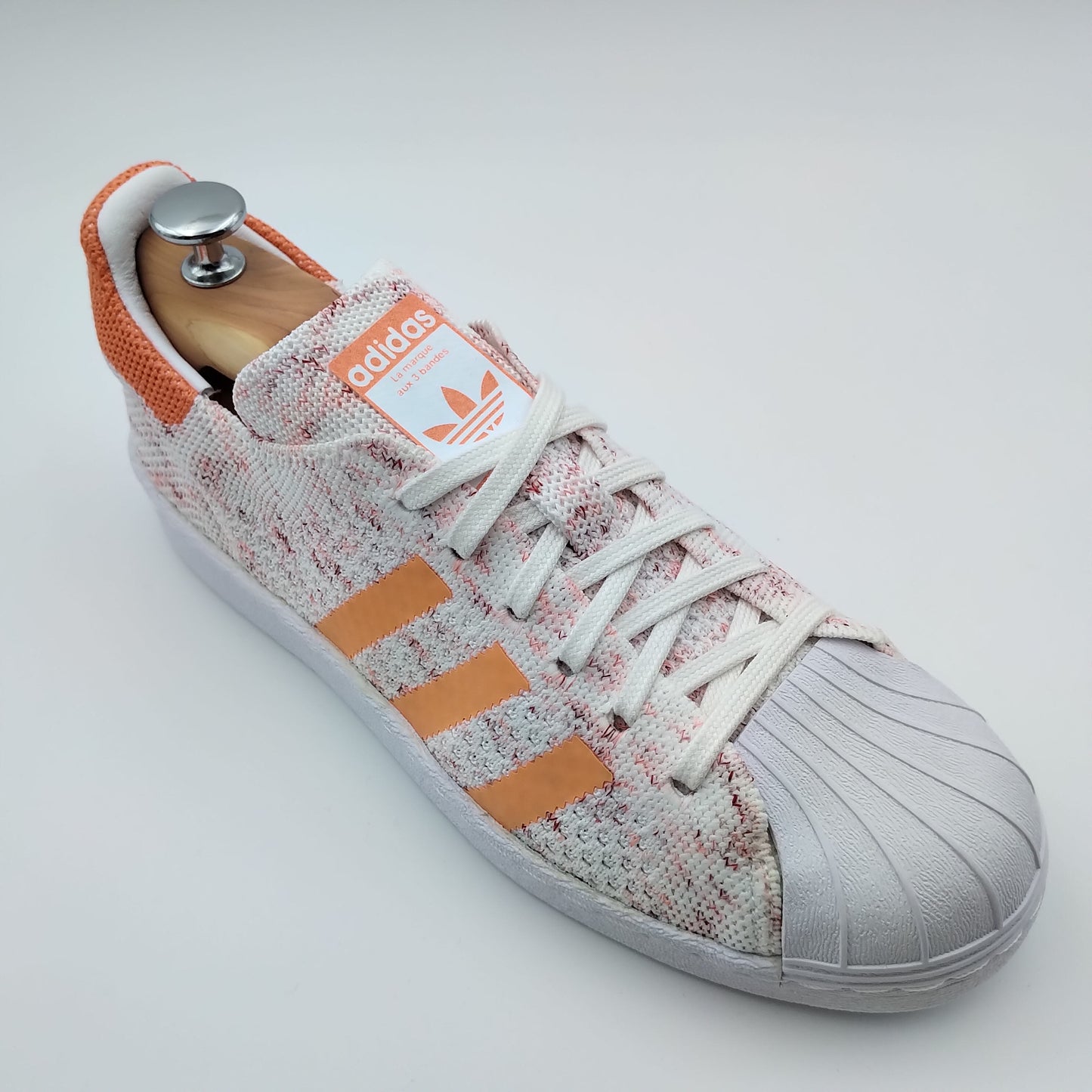 Adidas Superstar PrimeKnit blanche et orange