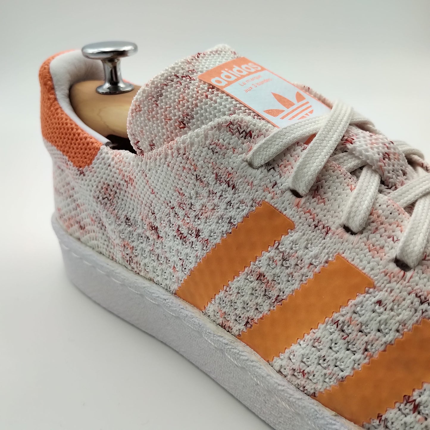 Adidas Superstar PrimeKnit blanche et orange