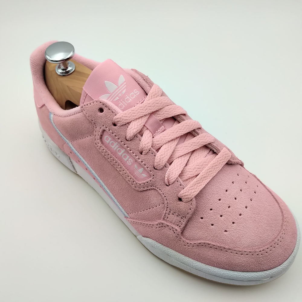 Adidas Continental 80 cuir nappa rose et bande blanche