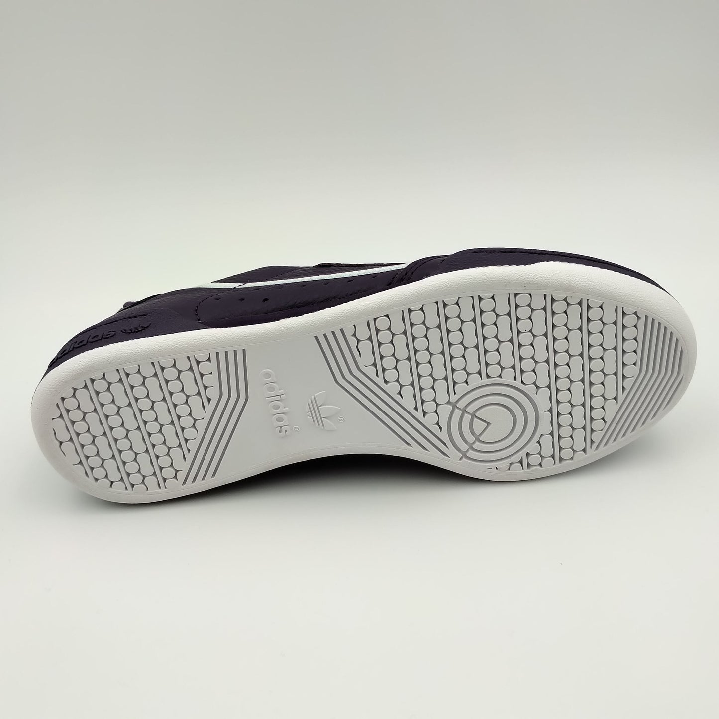 Adidas Continental 80 cuir violet et bandes blanches