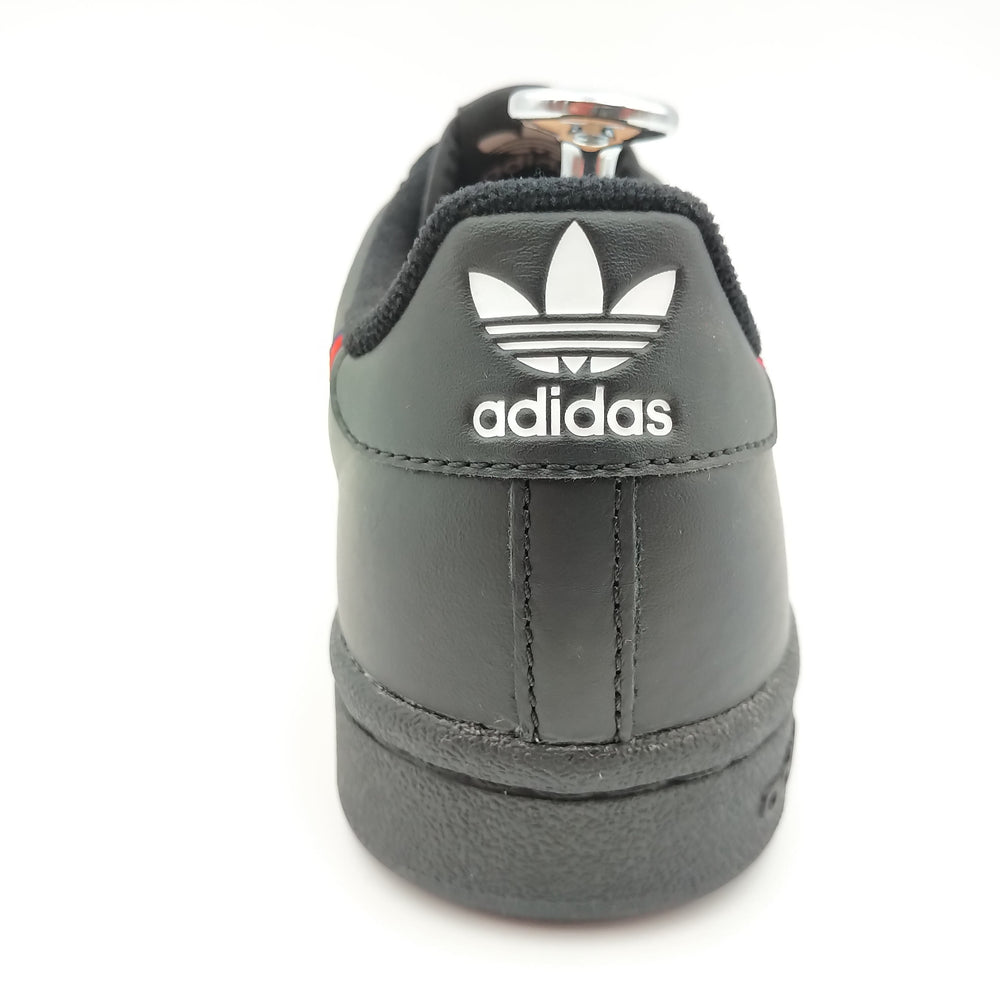 Adidas Continental 80 cuir noir et bandes rouges