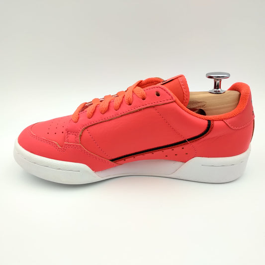 Adidas Continental 80 fuchsia avec bandes noir et rouge
