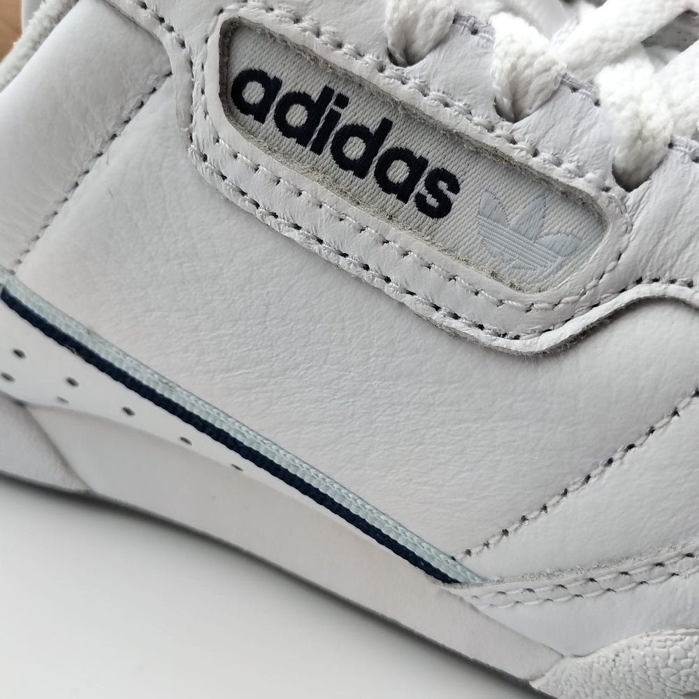Adidas Continental 80 avec bandes et logo bleu