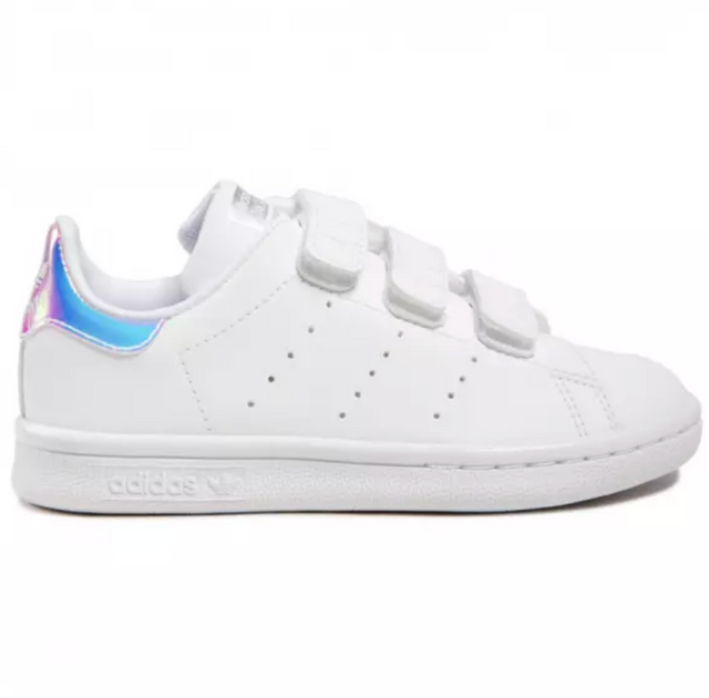 Adidas Stan Smith enfant cuir blanc avec scratch