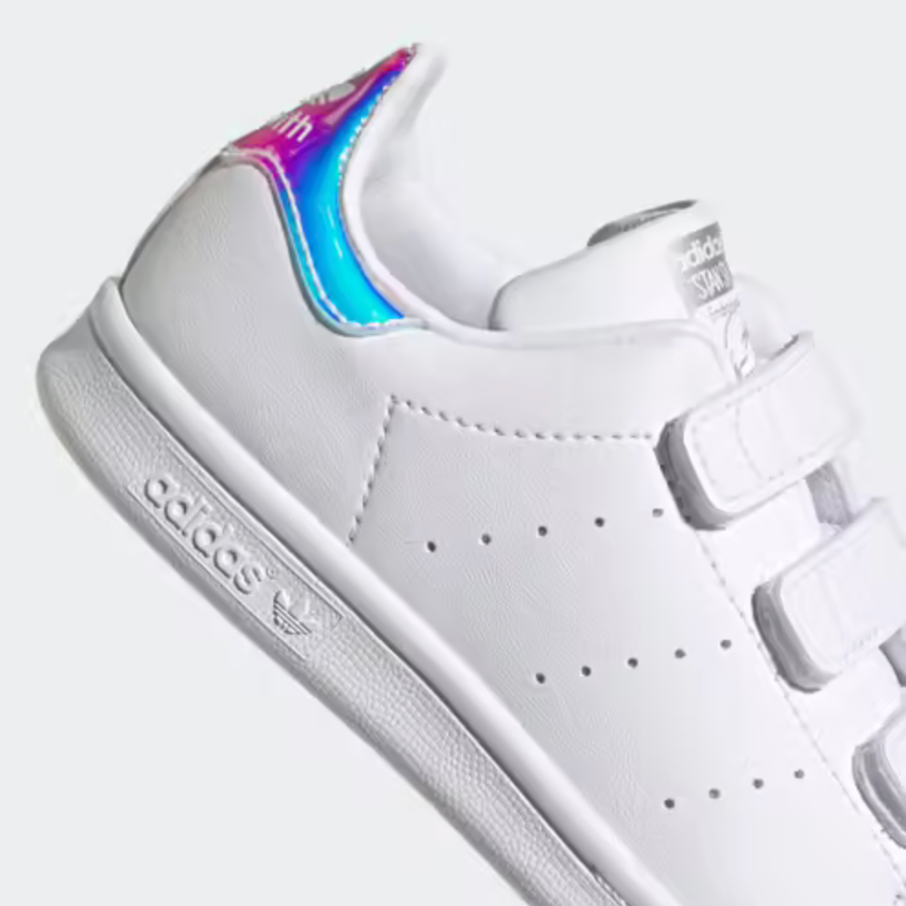 Adidas Stan Smith enfant cuir blanc avec scratch